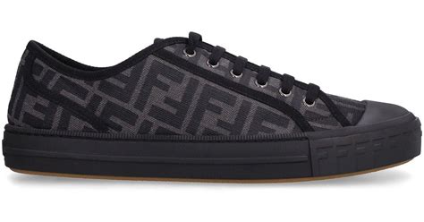 fendi black sneaker|Fendi black fabric sneakers.